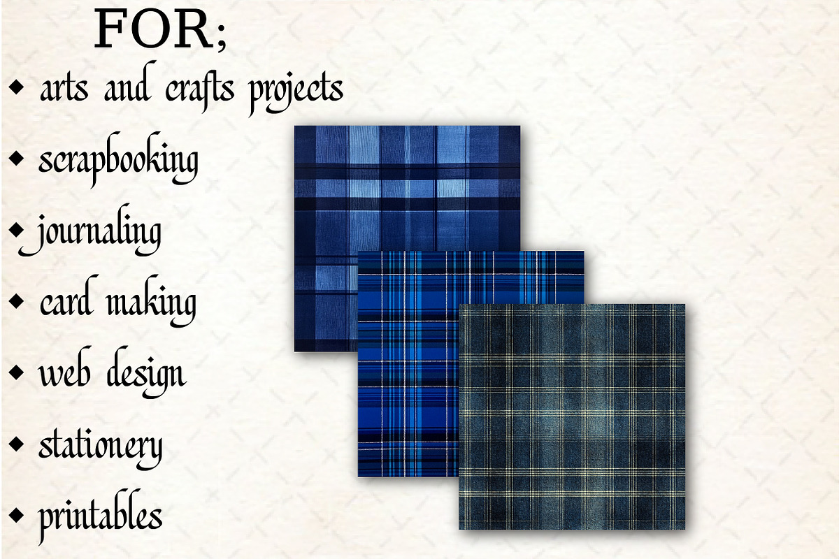 Blue Tartan Seamless Digital Paper, a Pattern Graphic by Libby Wishes (Photo 4 of 7)