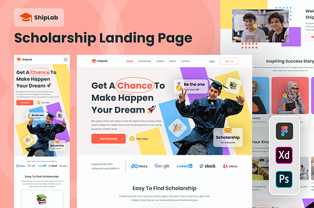 Shiplab - Scholarship Landing Page, a Landing Page Template by SLAB! Design