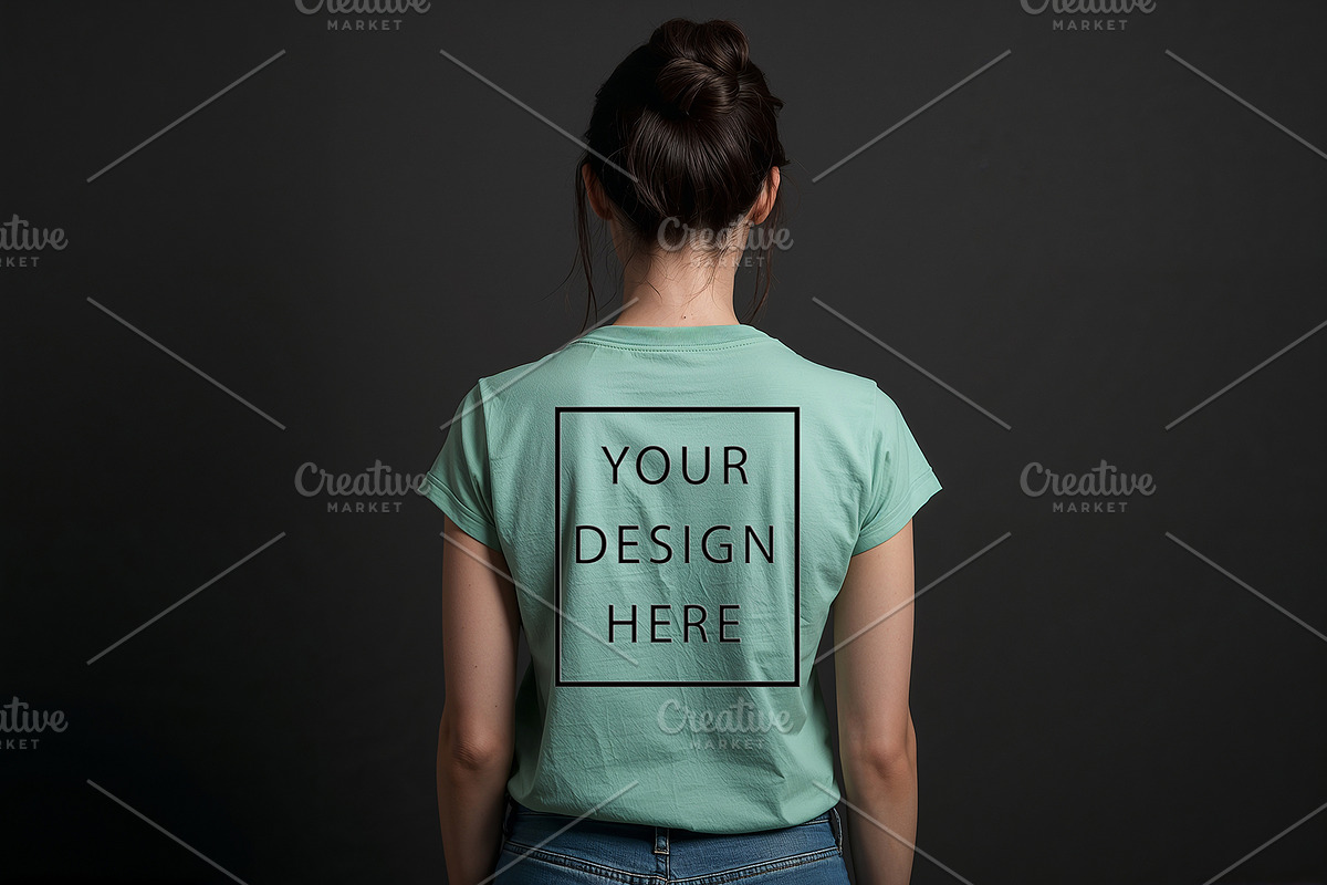 T-Shirt Mockup - Mint Green Edition, a Shirt Mockup by ForhadGFX (Photo 8 of 12)