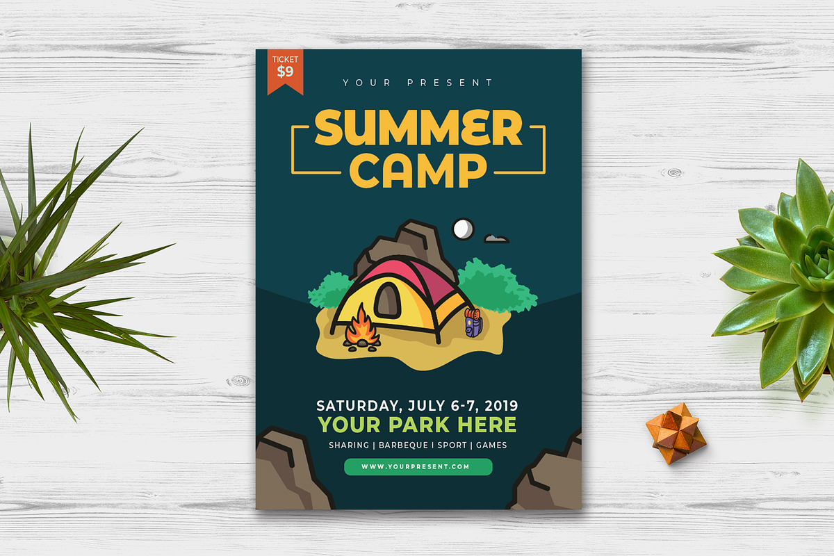 Summer Camp Flyer, a Flyer Template by Jiwstudio (Photo 1 of 3)