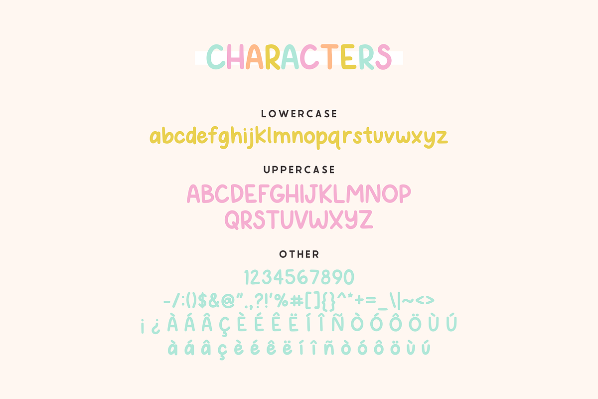 Rainbow Puddles Handwritten Font, a Handwritten Font by Always Sunny Co (Photo 3 of 5)