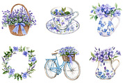 watercolor Cottage Garden PNG, a Seasonal Illustration by Designking (Thumbnail 5 of 5)