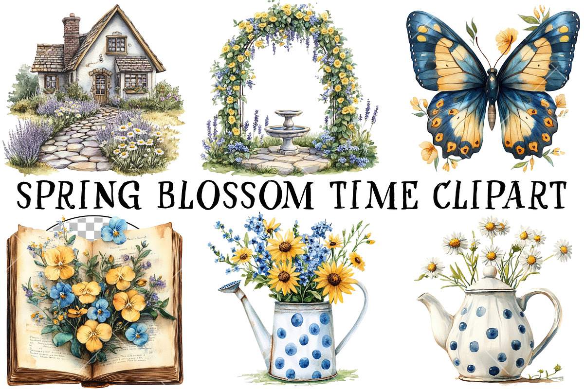 Spring Blossom Time Clipart, an Illustration by OK Design (Photo 3 of 6)