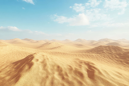 Vast desert wasteland with golden sa, a Photo by Iftikhar Alam