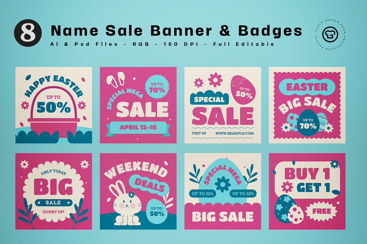 Easter Sale Banner, an UI Kit Template by graphicook (Photo 1 of 5)