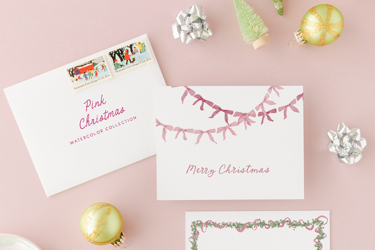 Watercolor pink christmas whimsy set, an Object Graphic by Grace Noboa Illustrations (Photo 10 of 12)