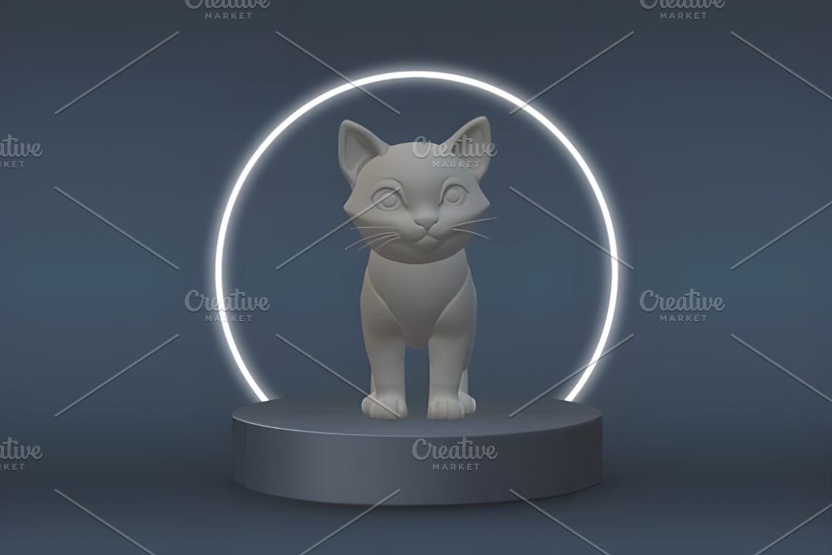 Cute Cat 3D Model, an Animal 3D Model by Ink Gallery (Photo 3 of 3)