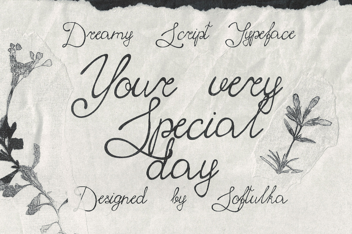Few Petals. Dreamy Script Typeface, a Script Font by softulka (Photo 2 of 7)