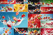 102 Fruits & berries milk splashes, a Food & Drink Photo by Handmadefont (Thumbnail 5 of 16)