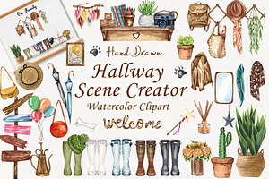 Hallway Scene Creator Watercolor Set