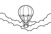 Hot Air Balloon Cloud Line Art bundl, an Illustration by Designer_Momina (Thumbnail 27 of 51)