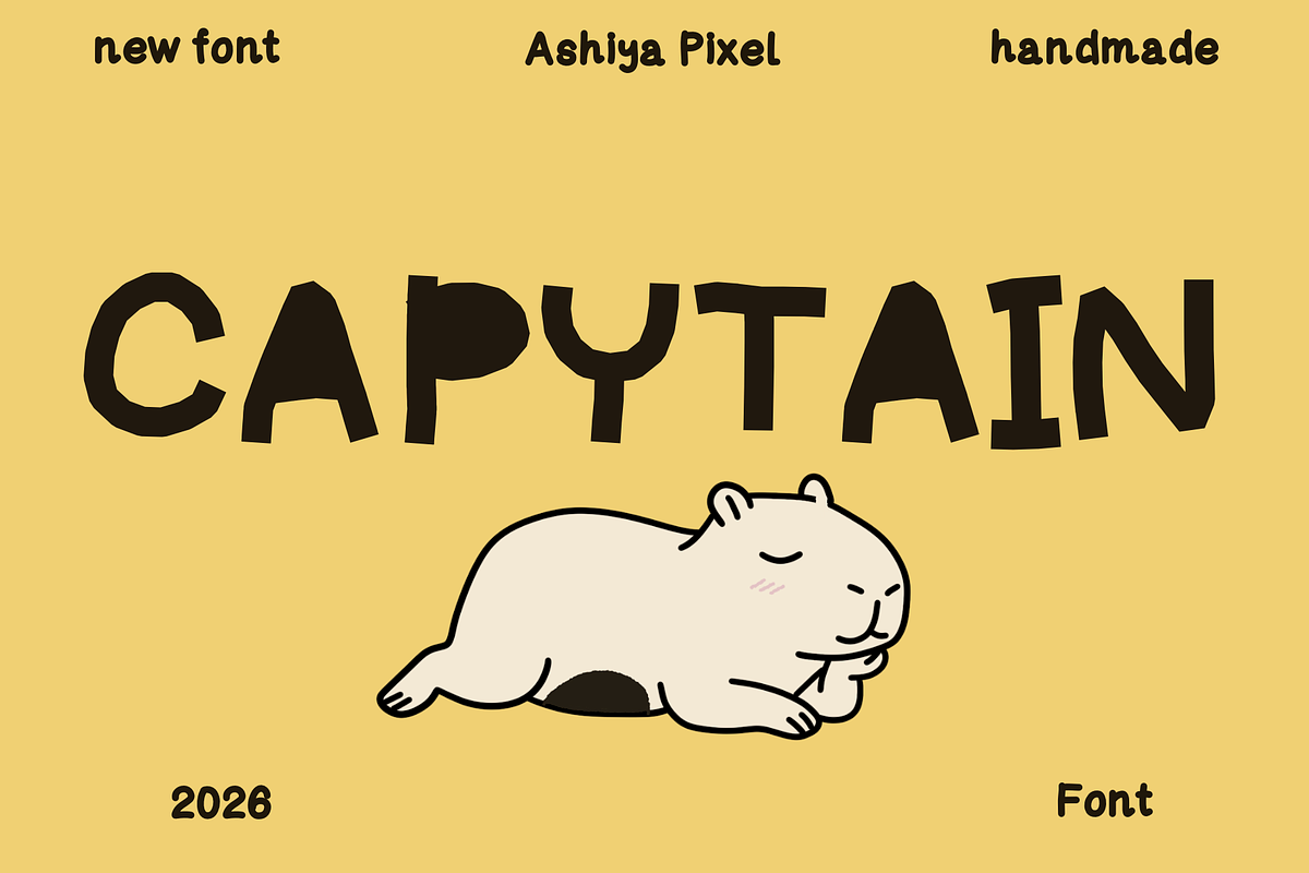 Capytain | Playful Cutout Font Duo, a Blackletter Font by Ashiya Pixel (Photo 1 of 10)