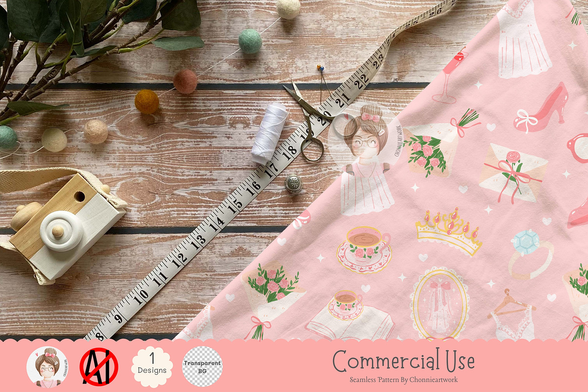 Bridal Shower Seamless Pattern, a Pattern Graphic by Chonnieartwork (Photo 4 of 5)
