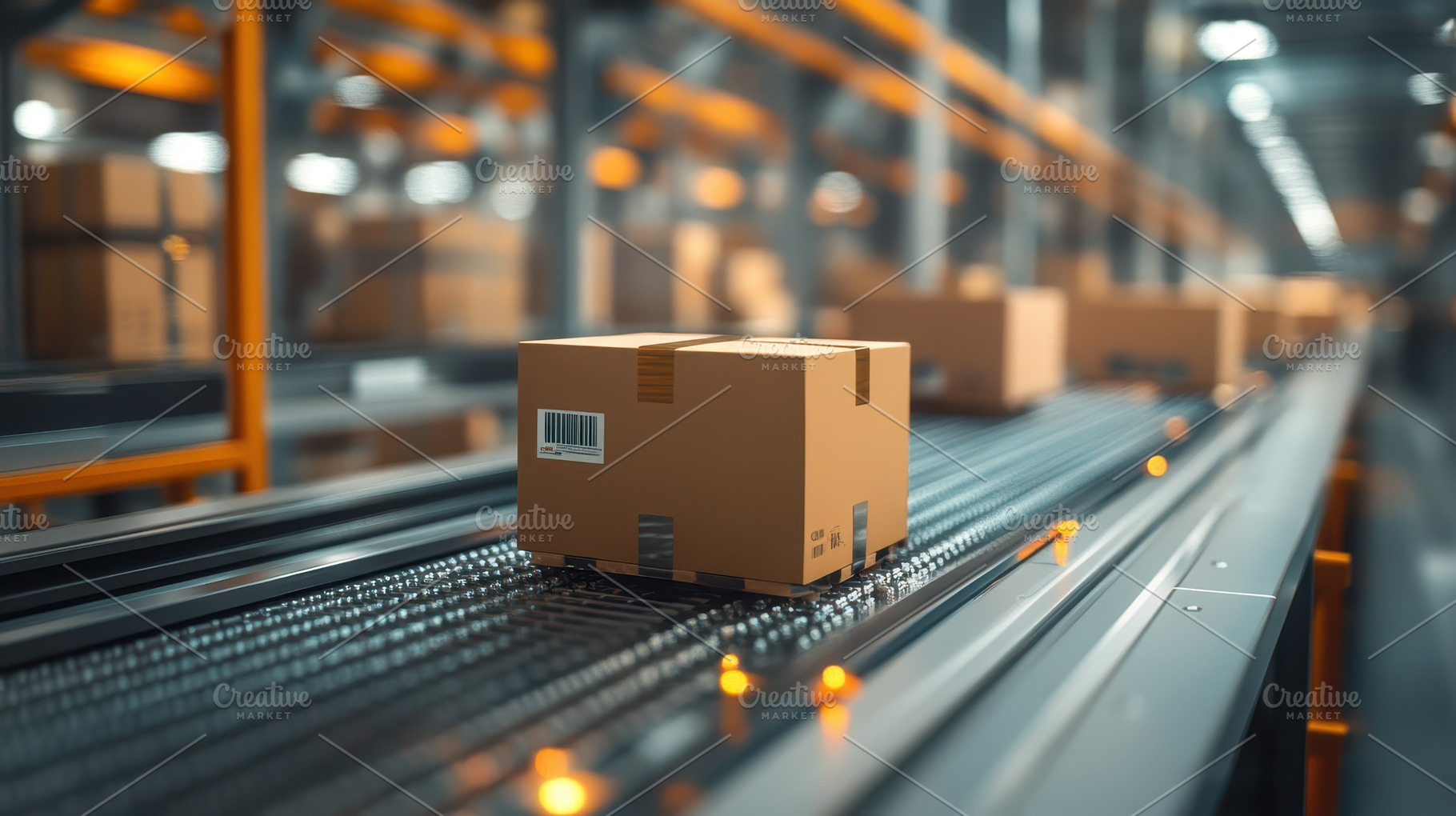 Packages on a Conveyor Belt: Streaml, a Background Photo by Pixeness
