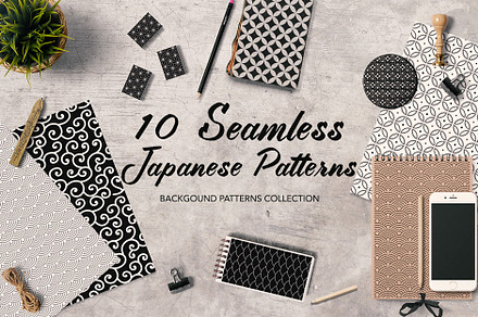Japan Seamless Black White Patterns