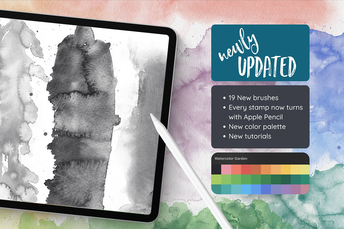 Watercolor Stamps for Procreate, a Brush Add-On by AJ Brushes (Photo 8 of 8)