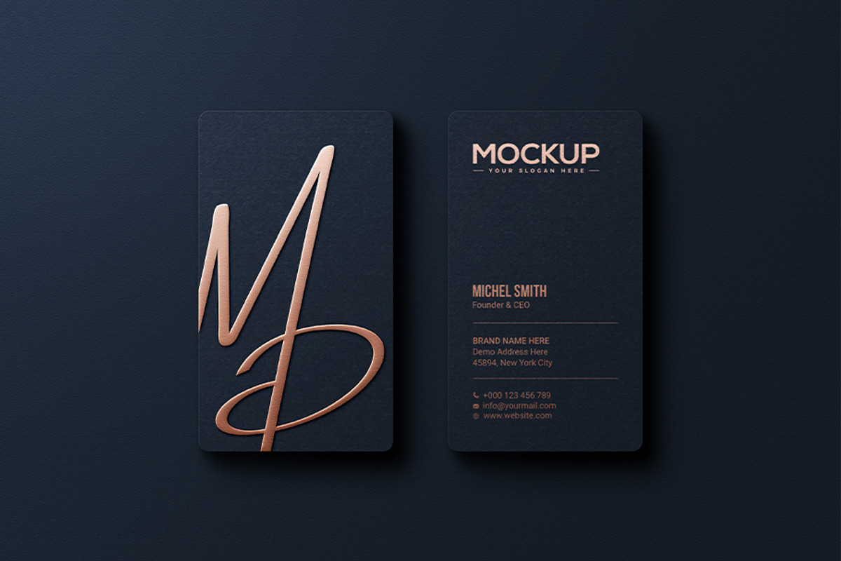 20 Gold Foil Business Card Mockup