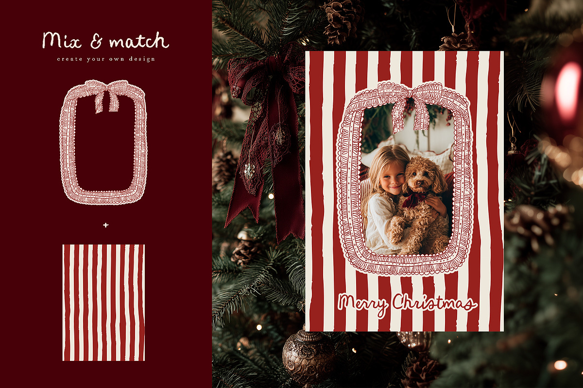 Vintage Christmas lace frames set, an Object Graphic by Cute Atelier (Photo 4 of 9)