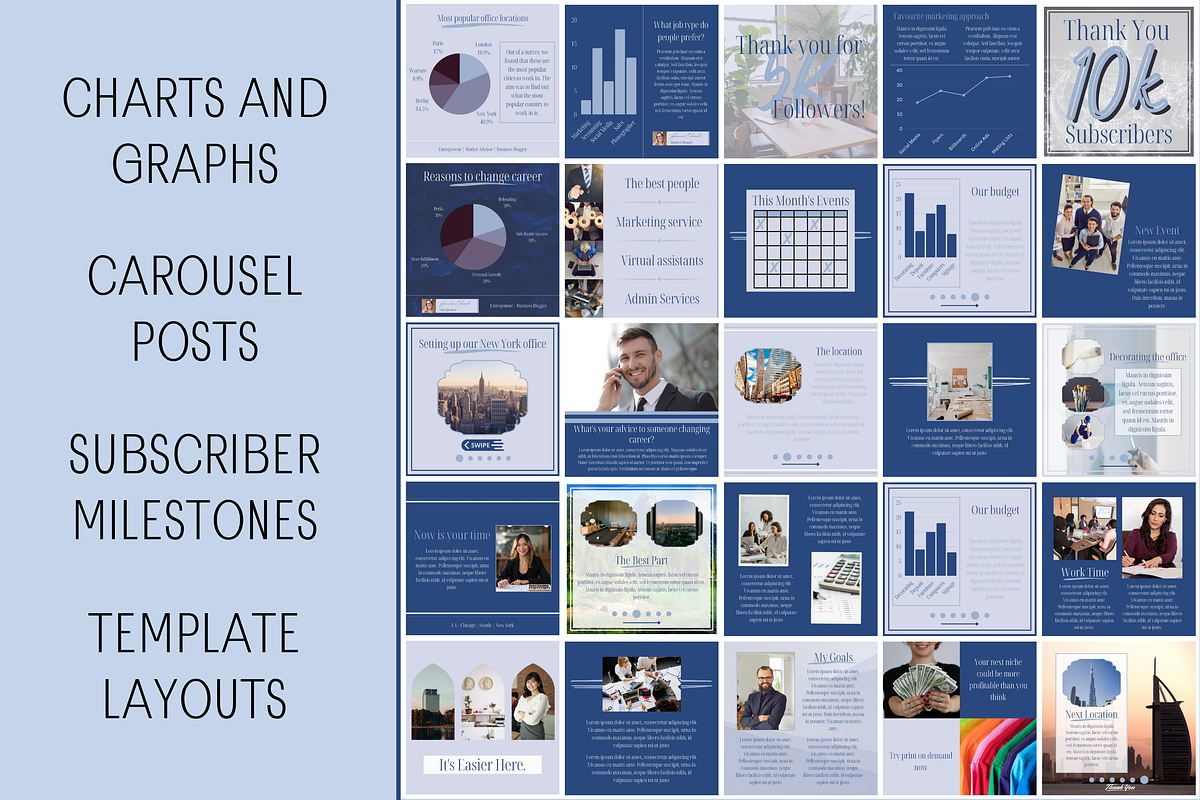 440 Canva Blue Business Corporate, a Social Media Template by Emerald Eyes Design (Photo 3 of 12)