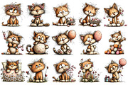Whimsical Easter Kitten Clipart, an Illustration by OK Design (Thumbnail 3 of 6)