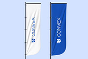 Standing Convex Flag Mockup, an Advertising Mockup by PixelWink (Thumbnail 1 of 3)