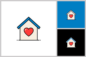 home love vector design template, a Solid Icon by quadrazo