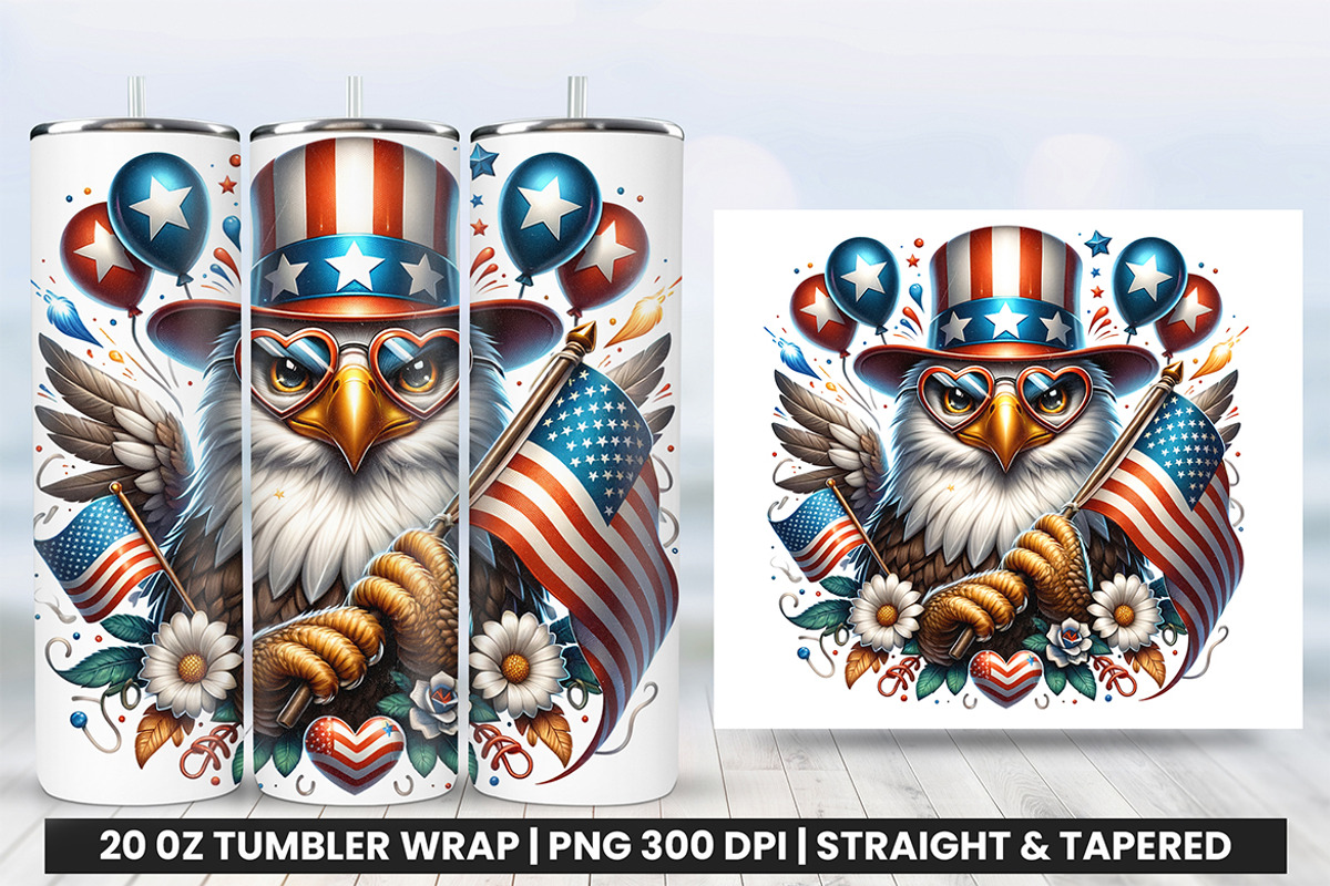 Eagle 4th of July Tumbler Wrap PNG, an Object Graphic by Creative Arslan (Photo 1 of 3)