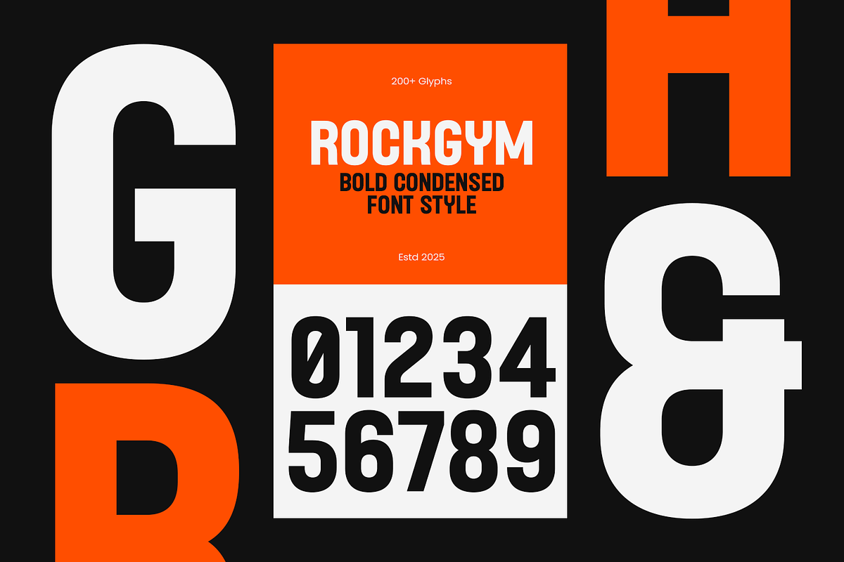 Rockgym - Condensed Font, a Sans Serif Font by Umitype (Photo 2 of 10)