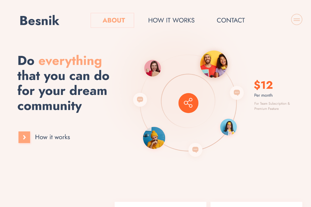 Community conceptual landing page, a Landing Page Template by FoxStore (Photo 2 of 6)