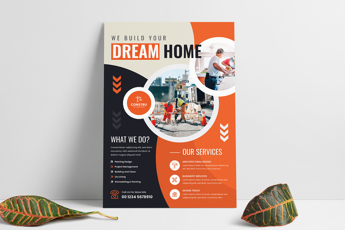 Construction Business Flyer Template, a Flyer Template by Pixelpick (Photo 2 of 3)
