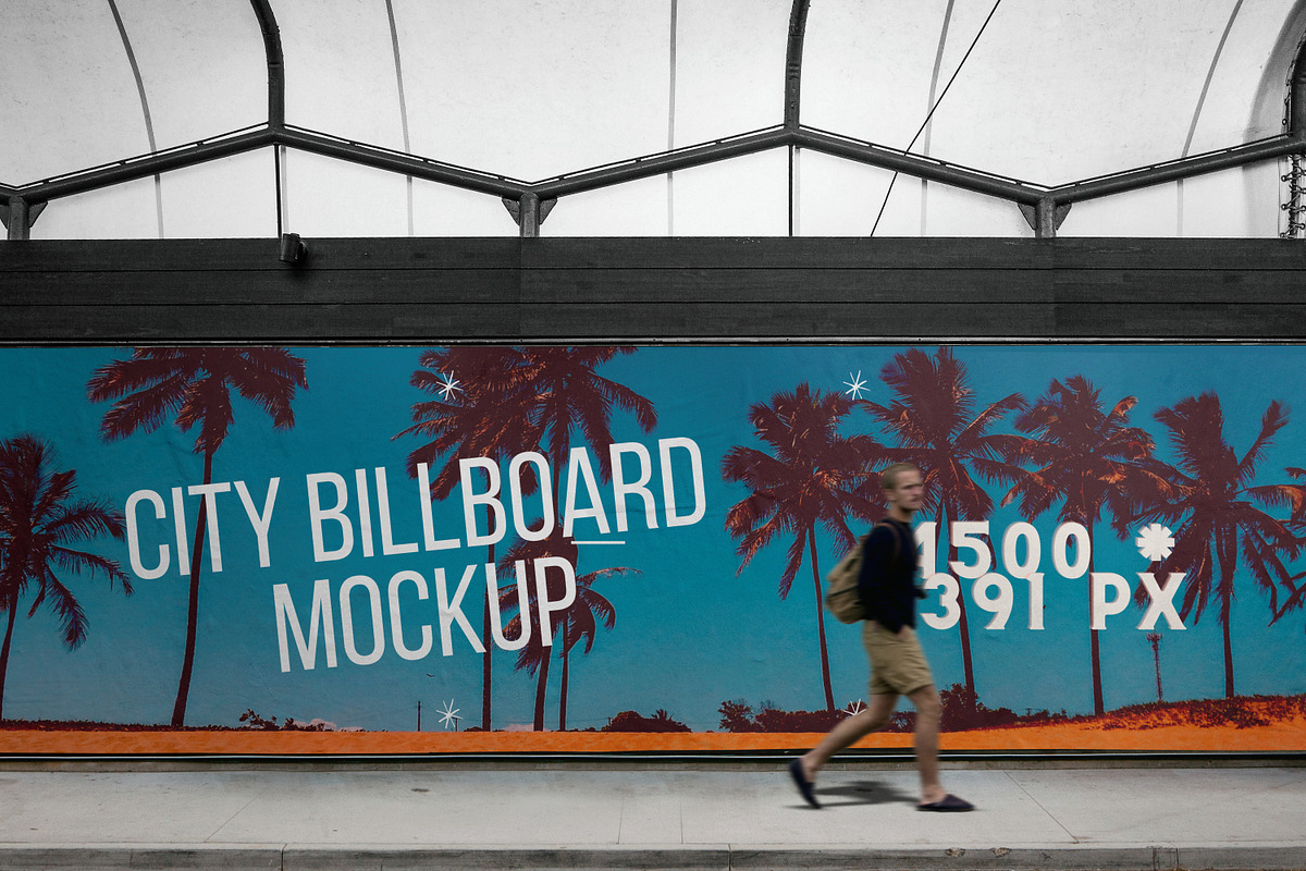Sidewalk City Billboard Mockup, an Advertising Mockup by GearShift (Photo 4 of 4)