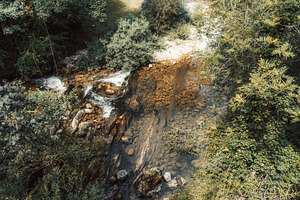 Clear stream in rocky forest bed, a Nature Photo by SkyNext