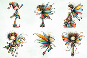 Whimsical Christmas Fairy Clipart, an Illustration by Creative Art (Thumbnail 6 of 12)