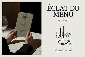 hand-held menu mockup : éclat 01