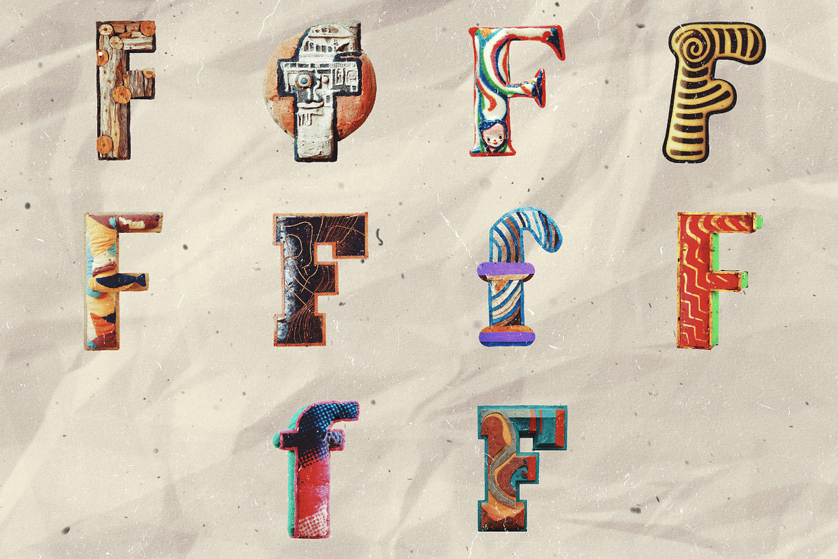 260 Stylized Alphabets (for collage), an Object Graphic by Megan Aili Designs (Photo 7 of 28)