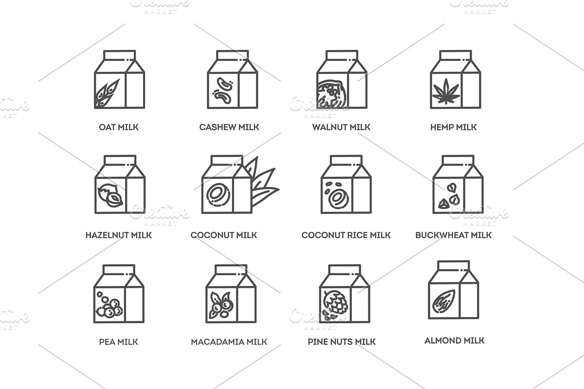Vegan Milk and Alternative Sugar, a Food Illustration by Tettygreen (Photo 2 of 3)
