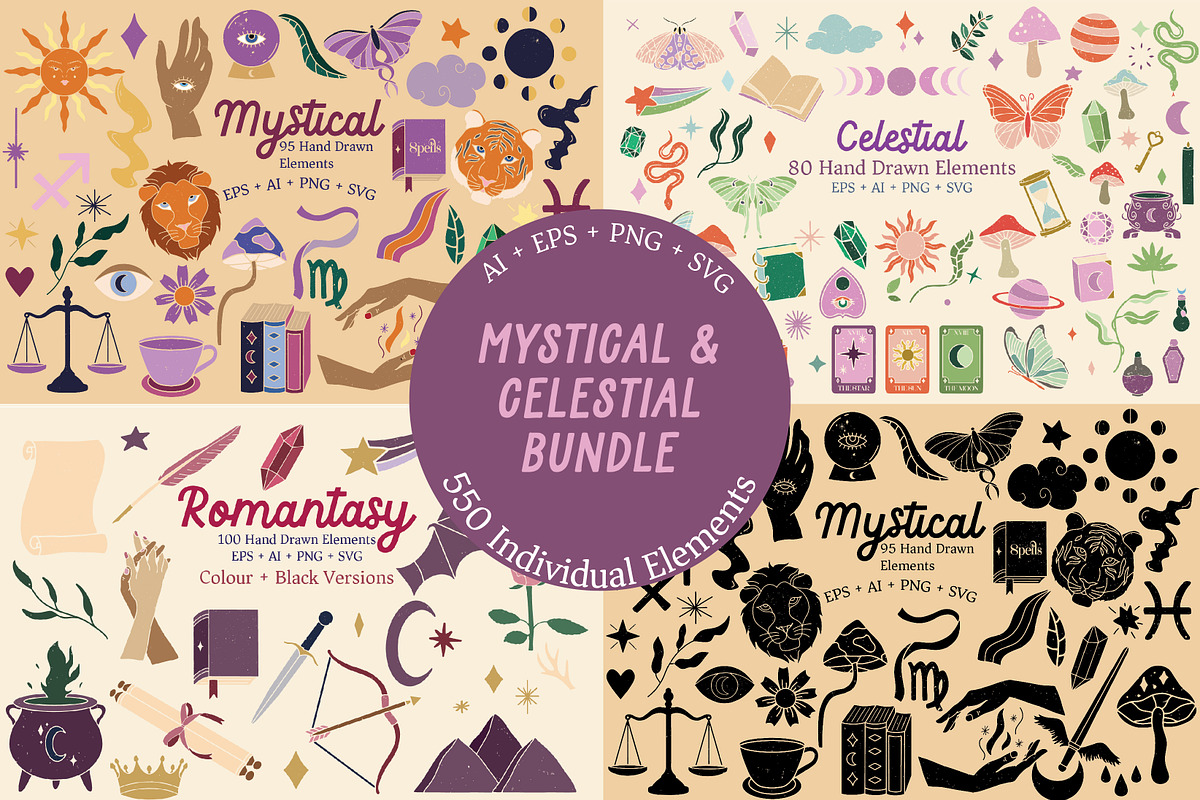 Celestial Retro Clipart Bundle, an Object Illustration by Ginny and Sam (Photo 1 of 8)