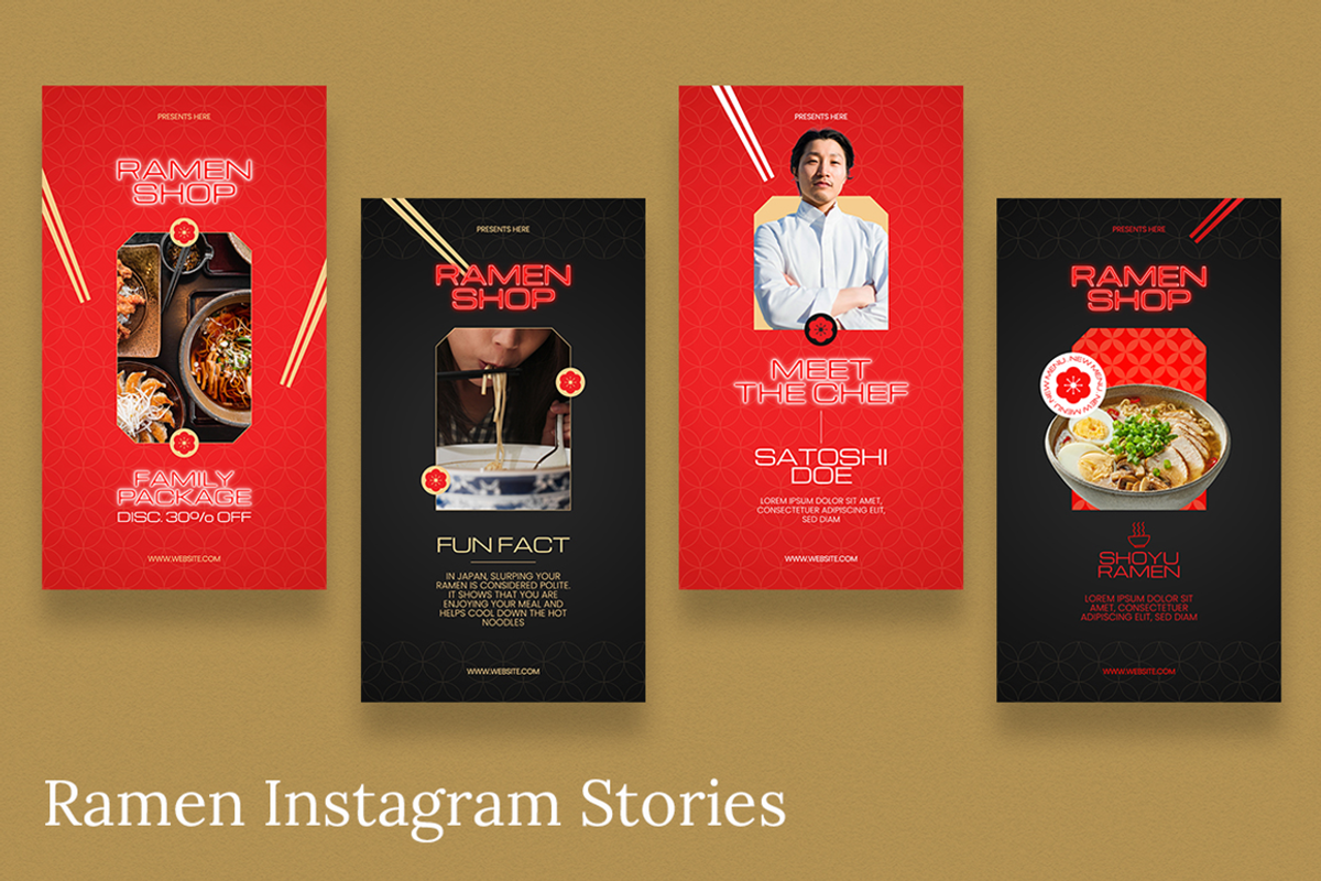 Neon Restaurant Canva & Instagram, a Social Media Template by Attype (Photo 3 of 4)