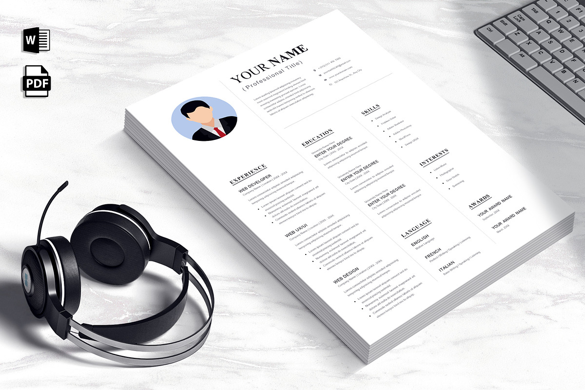 1 Pages Clean CV Template | MS Word, a Resume Template by Blue Digital Studio (Photo 1 of 2)