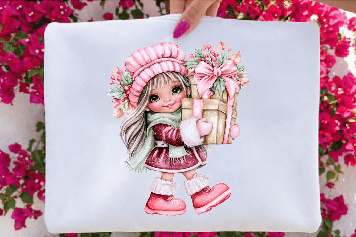 Christmas Girl Clipart PNG Bundle, a Seasonal Illustration by SVGArt (Photo 5 of 5)