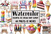 Colorful Ice Cream Shop Clipart, an Illustration by Design Market (Thumbnail 1 of 3)