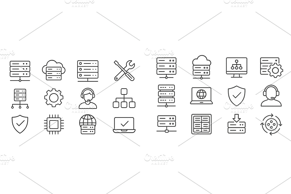 Icons representing cloud computing, a Technology Illustration by ZinetroN