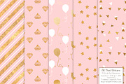 Soft Pink Gold Foil Digital Papers, a Pattern Graphic by Amanda Ilkov (Thumbnail 2 of 4)