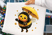 watercolor bee bumble clipart bundle, an Illustration by GatewayDesign (Thumbnail 6 of 7)