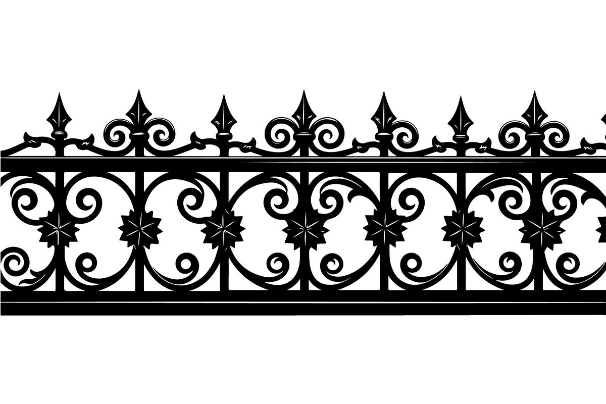 Luxury Scrollwork Iron Fence, an Object Graphic by Designer_Momina (Photo 4 of 14)
