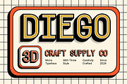 CS Diego Mono 3D, a Sans Serif Font by Craft Supply Co. (Thumbnail 1 of 8)
