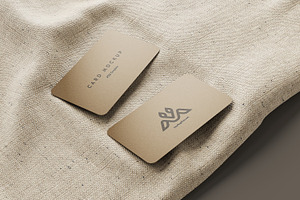 Card Mockups On A Burlap Sack