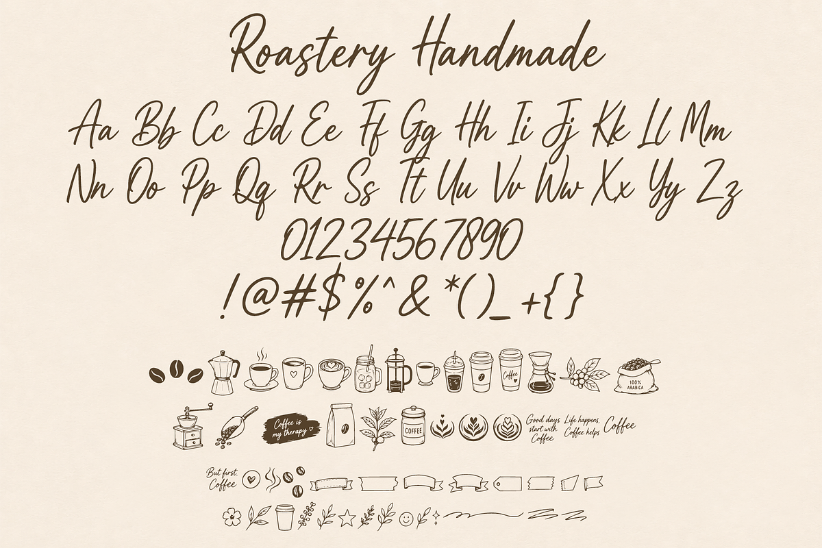Roastery Handmade, a Script Font by cocodesign (Photo 7 of 8)