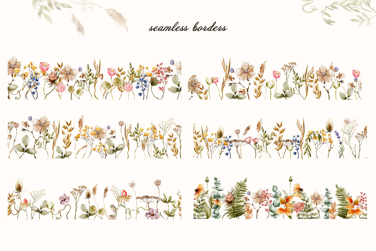 Autumn meadow Watercolor Floral, a Seasonal Illustration by Pattern + watercolor (Photo 12 of 14)