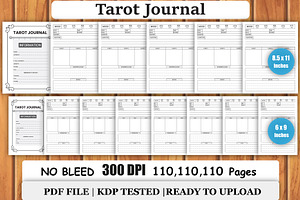 Editable Tarot journal for KDP, an Object Graphic by Designmela01